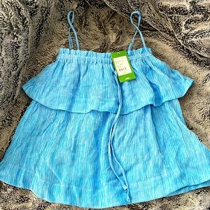 Lilly Pulitzer Maya top lapis blue summer seeksucker